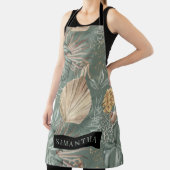 Tablier Aquarelle Tropicale Gold & Green Feuille Motif (Insitu)