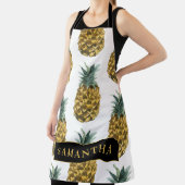 Tablier Aquarelle tropicale Motif ananas avec nom (Insitu)