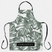 Tablier Aquarelle tropicale Oasis moderne Feuille Motif (Recto)