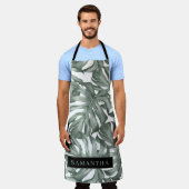 Tablier Aquarelle tropicale Oasis moderne Feuille Motif (Porté)