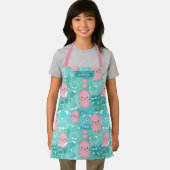 Tablier Aquarelle Turquoise des cochons roses Nom du Motif (Insitu)