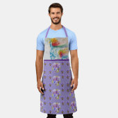Tablier Aquarelle Unicorne Peinture Purple Womans Apron (Porté)