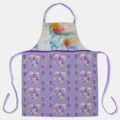 Tablier Aquarelle Unicorne Peinture Purple Womans Apron (Recto)