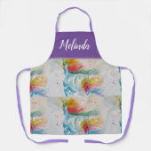Tablier Aquarelle Unicorne Peinture Purple Womans Apron (Recto)