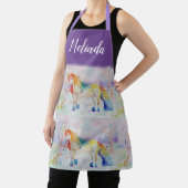 Tablier Aquarelle Unicorne Peinture Purple Womans Apron (Insitu)