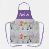 Tablier Aquarelle Unicorne Peinture Purple Womans Apron (Recto)