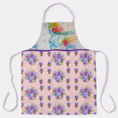 Tablier Aquarelle Unicorne Peinture Purple Womans Apron (Recto)