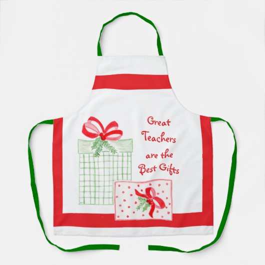 Tablier Aquarelle Vacances Grands Enseignants Meilleurs Ca (Recto)