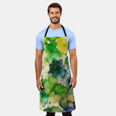 Tablier Aquarelle verte (Porté)