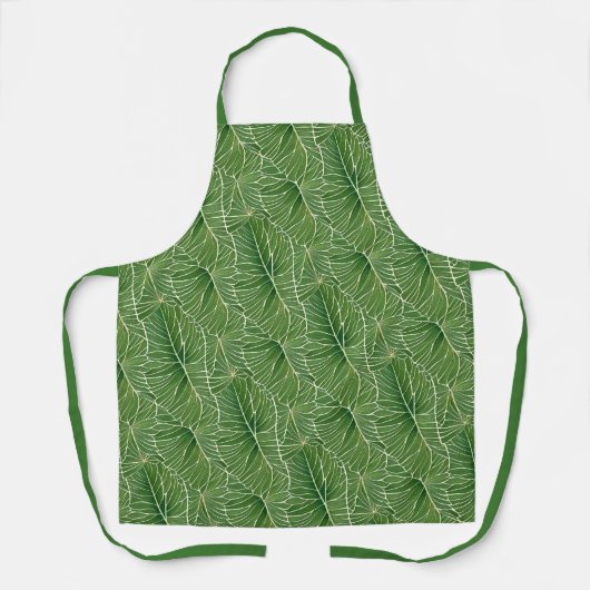 Tablier Aquarelle verte Feuille Motif (Recto)