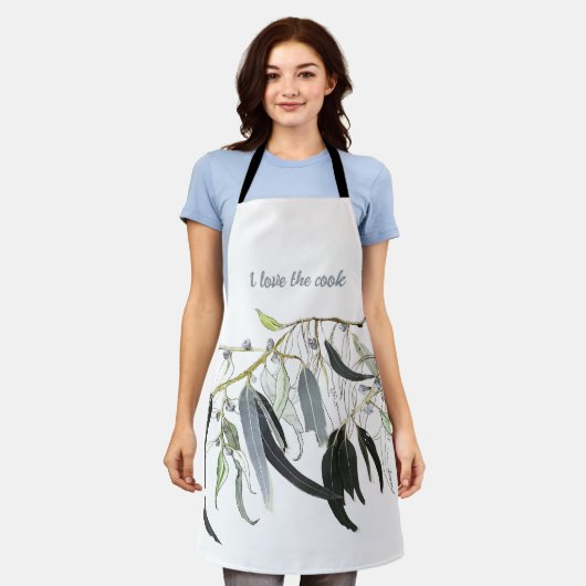 Tablier aquarelle verte pâle (Porté)