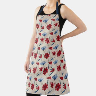 Tablier Aquarelle vintage Americana Florale