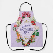 Tablier Aquarelle vintage Fleur fleurie Jardin Violet (Recto)