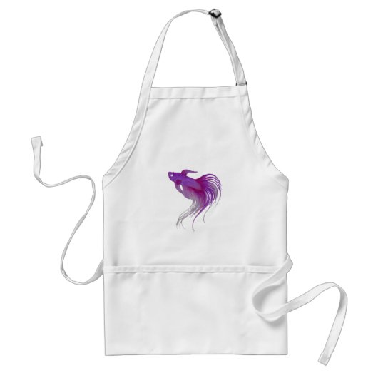 Tablier Aquarelle violette Betta Fish (Devant)