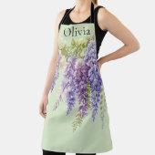 Tablier Aquarelle violette glycine florale lilas botanique (Insitu)