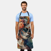 Tablier Aquarelle vive Dia de los Muertos Catrina (Porté)