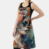 Tablier Aquarelle vive Dia de los Muertos Catrina (Insitu)