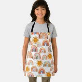 Tablier Aquarelle Whimsical Boho Rainbow et Sun Kids (Insitu)