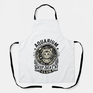 Tablier Aquarium Chat de mer profond Graphique de chat drô