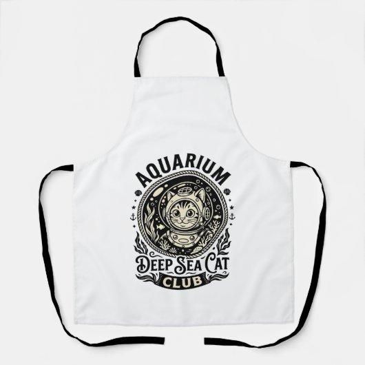 Tablier Aquarium Chat de mer profond Graphique de chat drô (Recto)