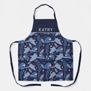 Tablier Ara Parrot Blue Tropical Leaf Nom du Motif