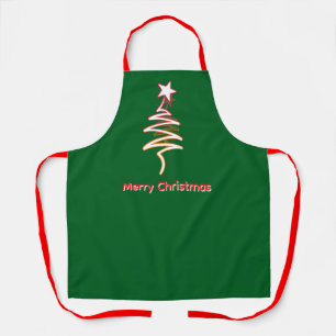 Tablier Arbre à griffes + étoile Joyeux Noël vert