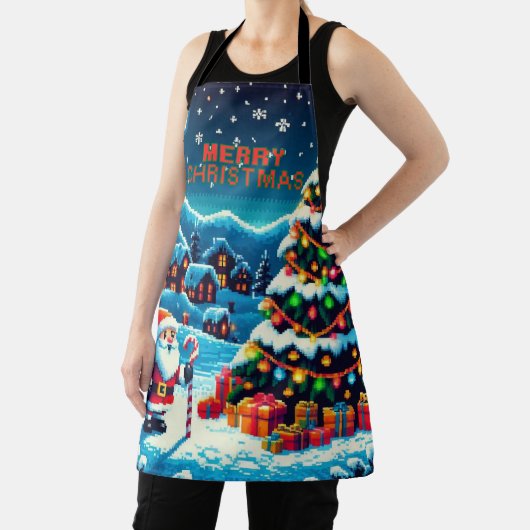 Tablier Arbre de Noël 8 bits & Père Noël (Insitu)