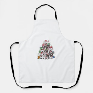 Tablier Arbre de Noël Bulldogs français French Bule frança