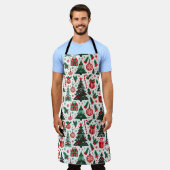 Tablier Arbre de Noël, cadeaux, sucre de canne (Porté)