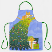 Tablier Arbre de Noël et chat (Recto)