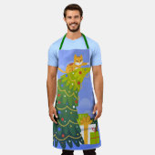Tablier Arbre de Noël et chat (Porté)
