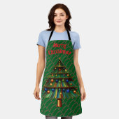 Tablier Arbre de Noël festif et joyeux Fête (Porté)