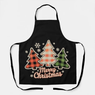 Tablier Arbre de Noël joyeux Buffalo Plaid Xmas Fêtes