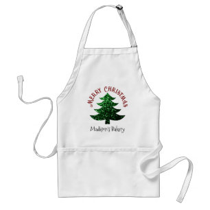 Tablier Arbre de Noël joyeux scintillant Personnaliser le