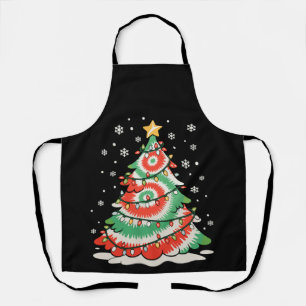Tablier Arbre de Noël joyeux Tie Dye Xmas Vibes Rétro