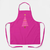 Tablier Arbre de Noël moderne Fuchsia Pink Ombre (Recto)