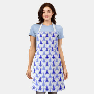 Tablier Arbre de Noël Motif design bleu