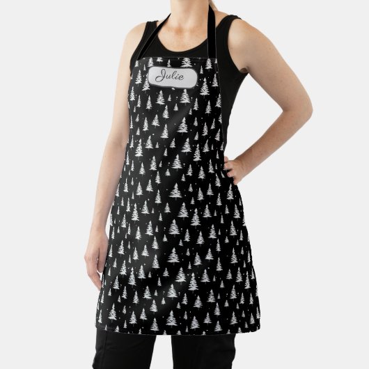 Tablier Arbre de Noël noir et blanc (Insitu)