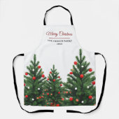 Tablier Arbre de Noël personnalisé au nom de famille (Recto)