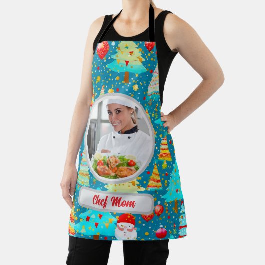 Tablier Arbre de Noël Personnalisé Maman Photo Cadeau de v (Insitu)