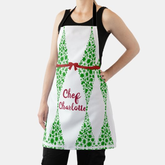 Tablier Arbre de Noël personnalisé Thème Vert Chef Apron (Insitu)