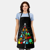 Tablier Arbre de Noël Professeur de Sciences Chimie École (Porté)