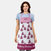 Tablier Arbre de Noël rose Fille Tout-En-Plan (Porté)