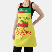 Tablier Arbre de Noël Rustique de Camion Rouge, Nom person (Insitu)