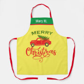 Tablier Arbre de Noël Rustique de Camion Rouge, Nom person (Recto)