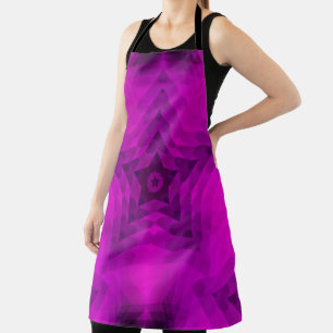 Tablier Arbre de Noël Silhouette & Étoile violette Dégradé