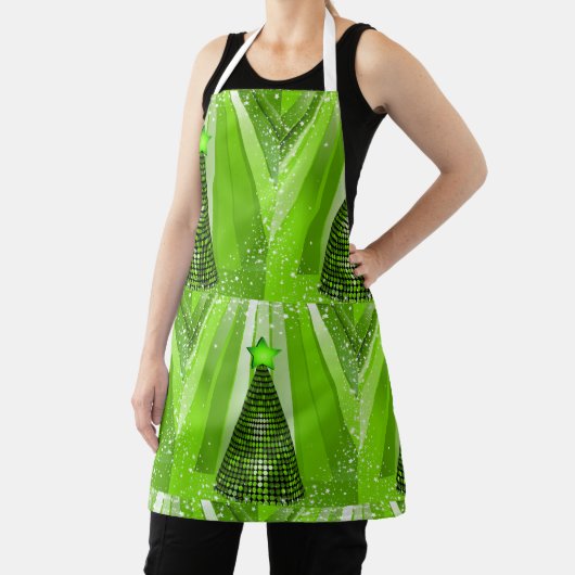 Tablier Arbre de Noël vert moderne avec étoile (Insitu)