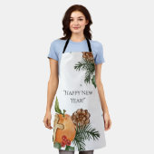 Tablier Arbre du Nouvel An, mandarins et cookies (Porté)