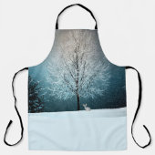 Tablier Arbre givré le soir (Recto)