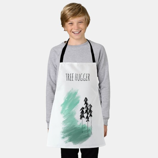 Tablier Arbre vert scandinave art simple menthe moderne (Porté)